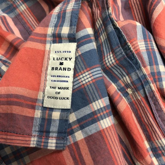 Lucky Brand Men Short Sleeve Cotton Button Shirt Top Size Extra Large M107 -17 - Picture 6 of 16